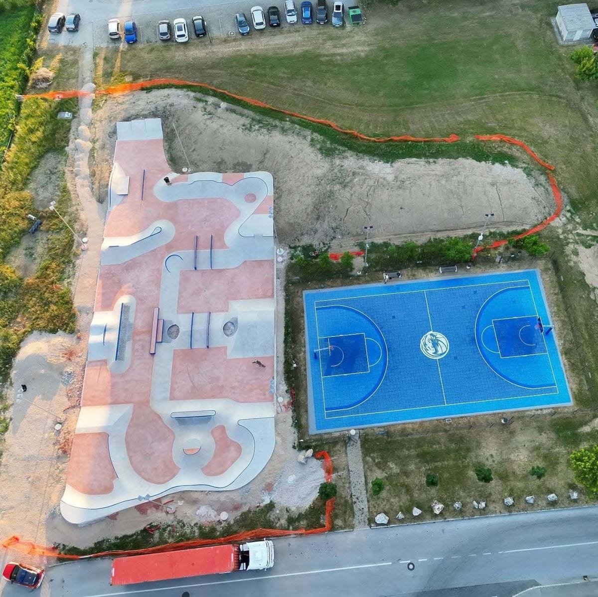 Skate park na Hudinji iz zraka